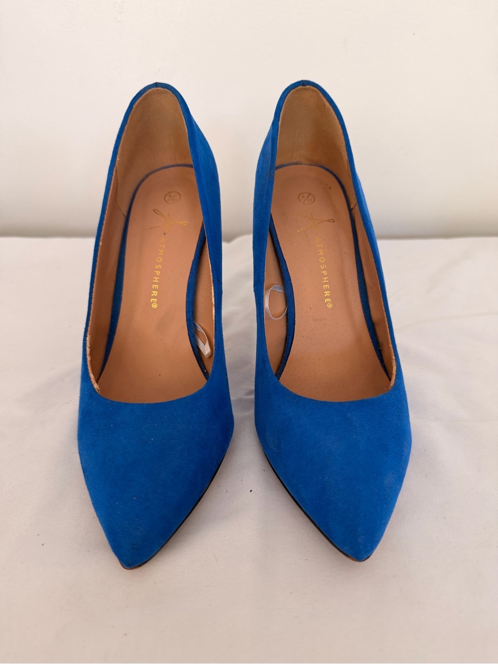 Atmosphere Women's Cobalt Blue Suede Pointed Pumps